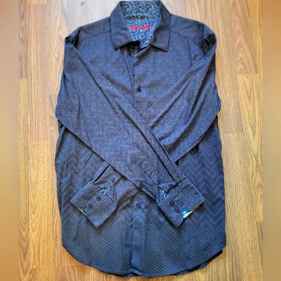 Robert Graham Men's Casual Dress Shirt Long Sleeve Button-Up Black Medium - Picture 1 of 6